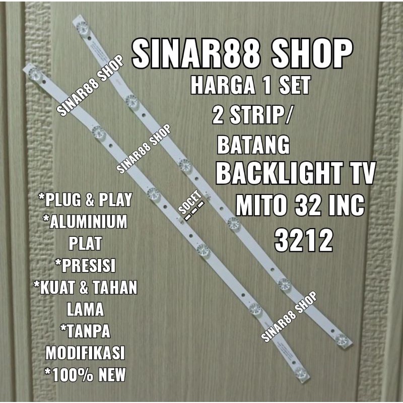 Jual BACKLIGHT MITO 32 INC 3212 TV LED LAMPU BL 6K 6V 6 KANCING 6 VOLT ...