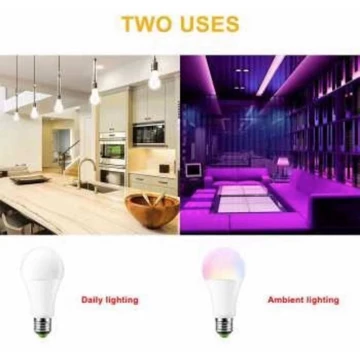 Lampu Bohlam Led 5W 7W 10Watt Rgb 16Warna E27 Lengkap Remot Berubah Warna Remote Control