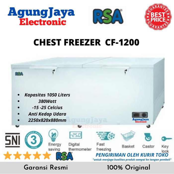 Jual RSA CHEST FREEZER CF-1200 LEMARI PEMBEKU 1050 LITERS FREEZER BOX ...