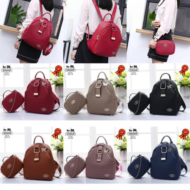 Jual Ladies Backpack C*ach Est Bags 2in1 (2212) | Shopee Indonesia