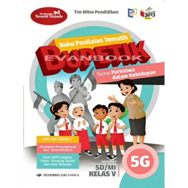 Jual Buku Bupetik Kelas 5 SD 5G K13 Revisi Erlangga Original Penilaian ...