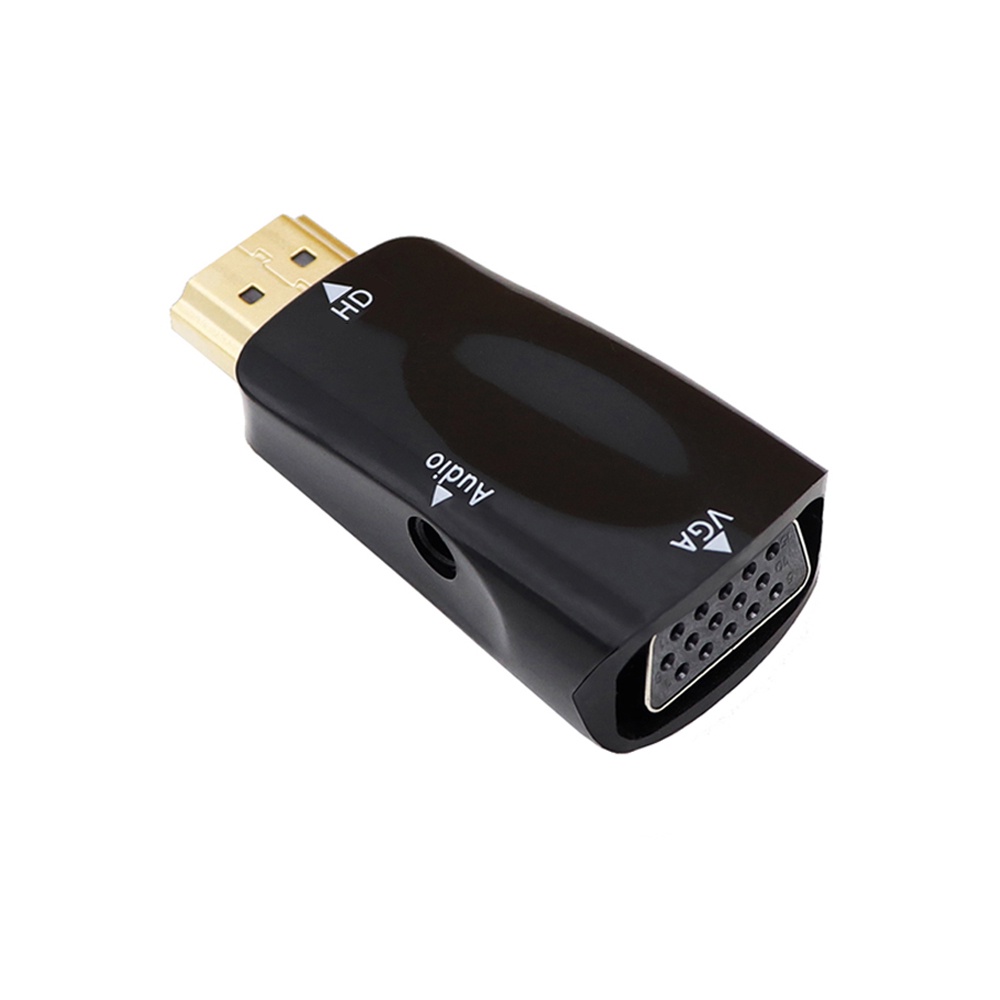 Adaptateur VGA Vers HDMI 1080p 60Hz - Convertisseur Pour PC, Ordinateur Portable Vers Moniteur, TV, Projecteur - Avec Sortie Audio 3.5 Mm - 4