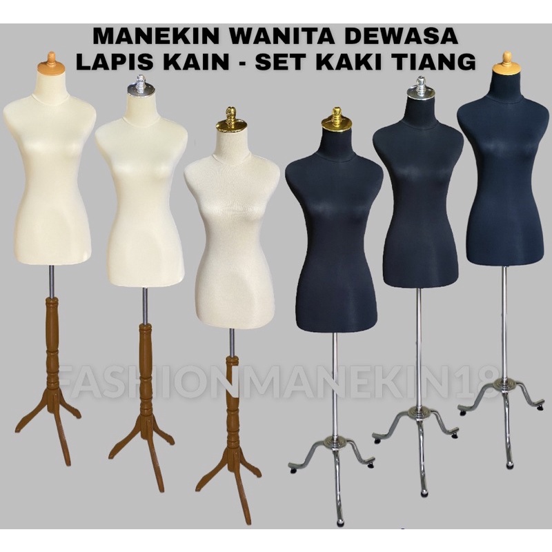 Patung Manekin Wanita Dress Lapis Busa 1 Set Dengan Kaki Tiang