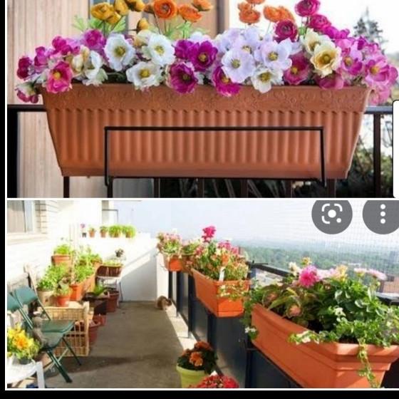 Jual rak besi gantung pagar + 1 set + rak besi gantung pot kotak ...