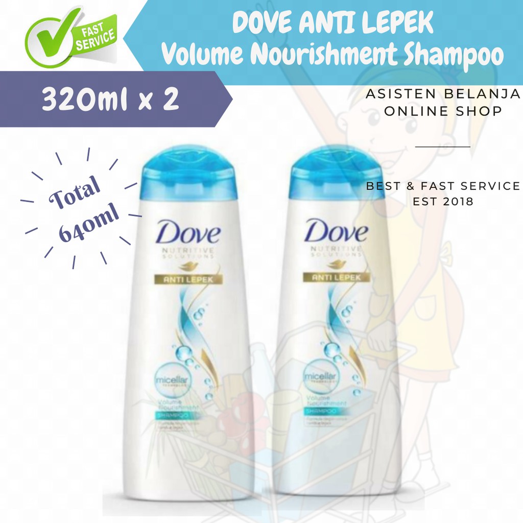 Jual TWINPAK DOVE Shampoo Volume Nourishment 320ml 320 ml Shampo Anti