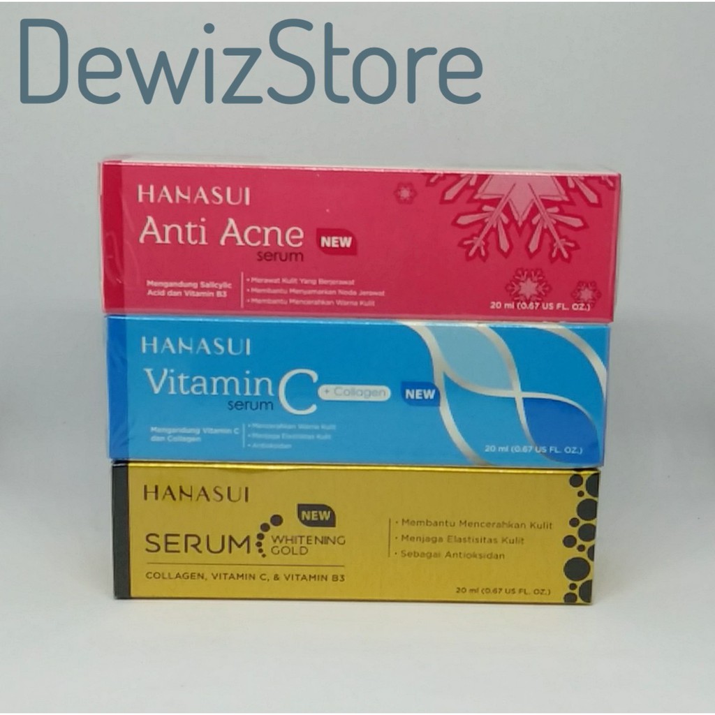 Jual HANASUI SERUM WAJAH (ANTI ACNE, VITAMIN C+COLLAGEN & WHITENING ...