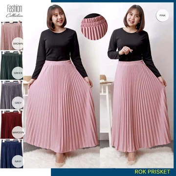 Lily Rok Plisket Premium 28 Warna Bahan Hyget Premium