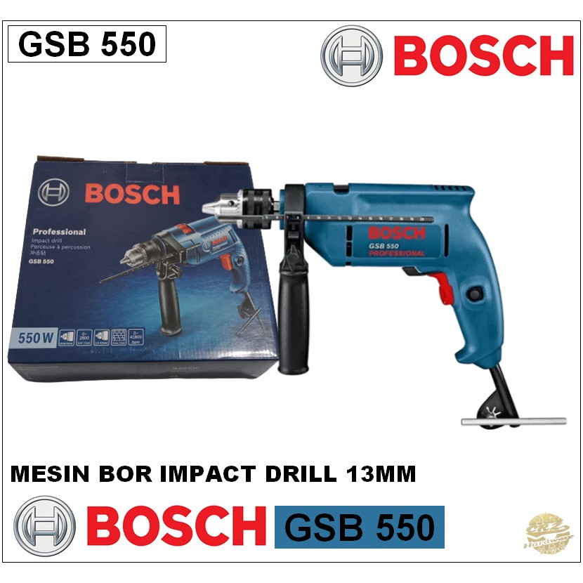 Jual Mesin Bor Bosch Impact drill 13mm GSB 550 Bor Beton Tembok BOSCH ...