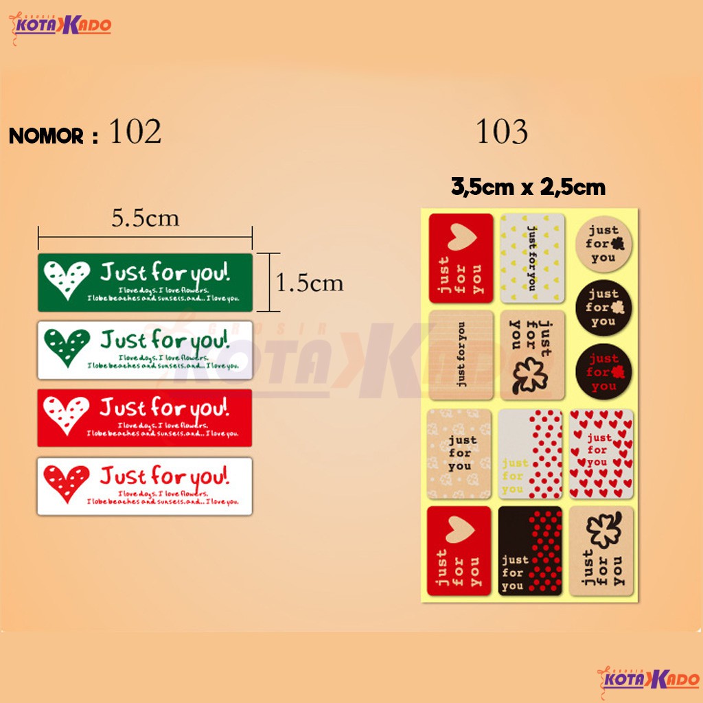 Jual Stiker Label Kado Sticker Bulat Persegi Panjang For You Murah ...