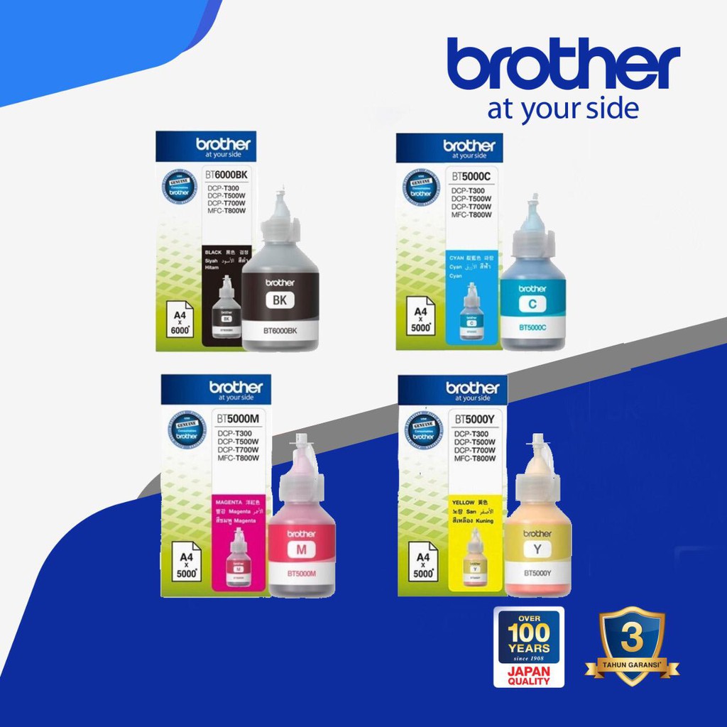 Tinta Brother BT 6000 & BT 5000 - Original Tinta untuk T300,T500W,T700W & Other T Series!!