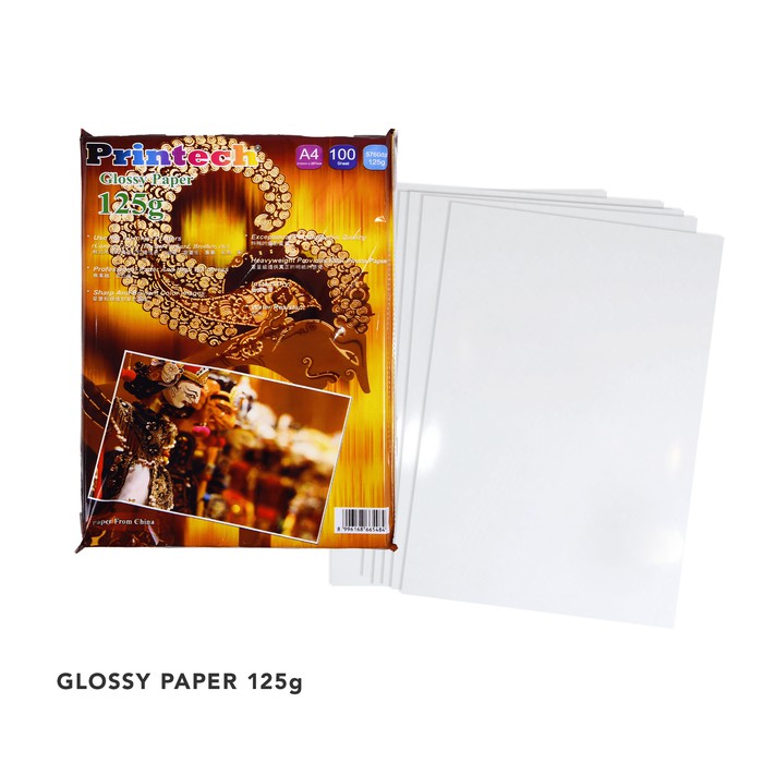 Jual Kertas Foto Photo Paper Printech Glossy Paper A4 125g 100 Lembar