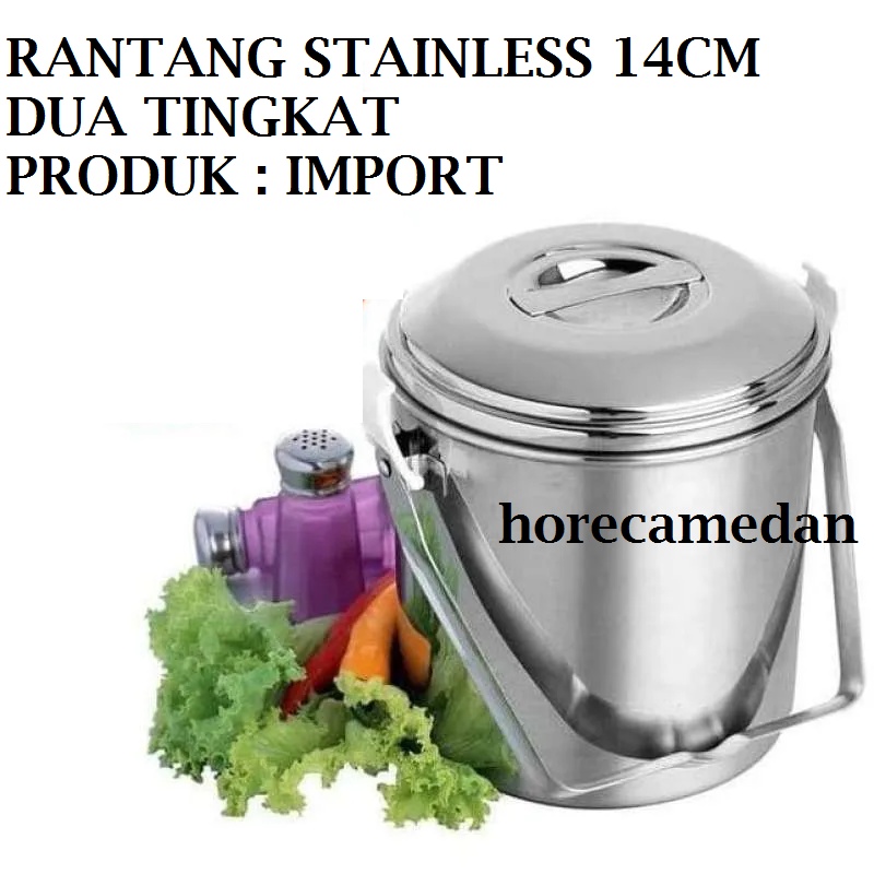 Jual Rantang Tunggal Stainless Dua tingkat 14cm / Rantang Sup/Rantang ...