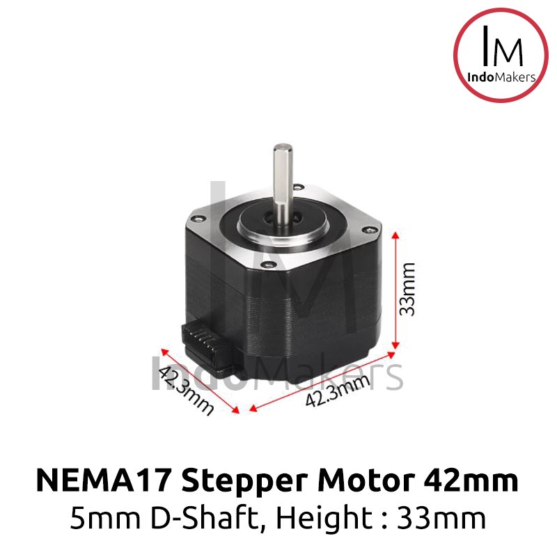 Jual NEMA 17 Stepper Motor 3D Printer CNC 42x42mm D-Shaft 5mm | Shopee ...