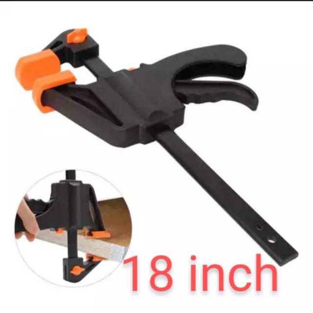 Jual F clamp 18 inch quick release, body besar Catok clamp kayu ratchet ...