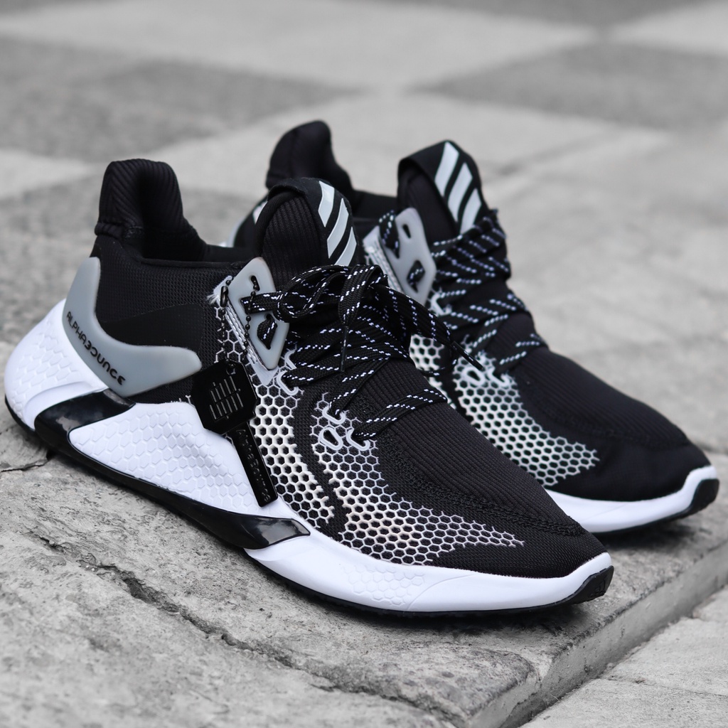 Jual Sepatu Adidas Alphabounce Instinct M X2 Black White Hitam Putih Sneakers Pria Running Sport Lari Shopee Indonesia