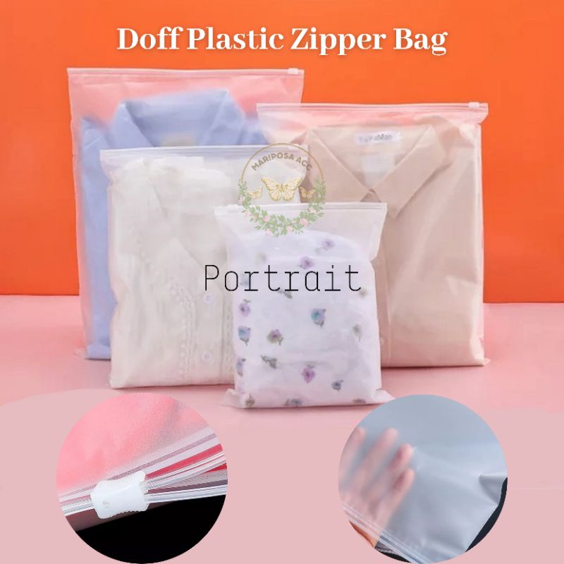 Jual (mariposa) zipper lock / zipper travel bag / zipper plastic doff