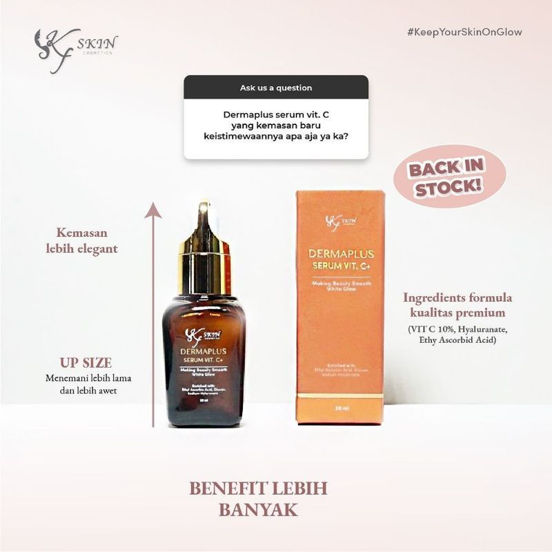 Jual SERUM VitC+ Dermaplus Kfskin20ML(original100%) | Shopee Indonesia