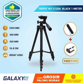 Tripod Penyangga Handphone Kamera 3120 Mudah Dibawa Kemana Mana Stand HP Black Edition Free