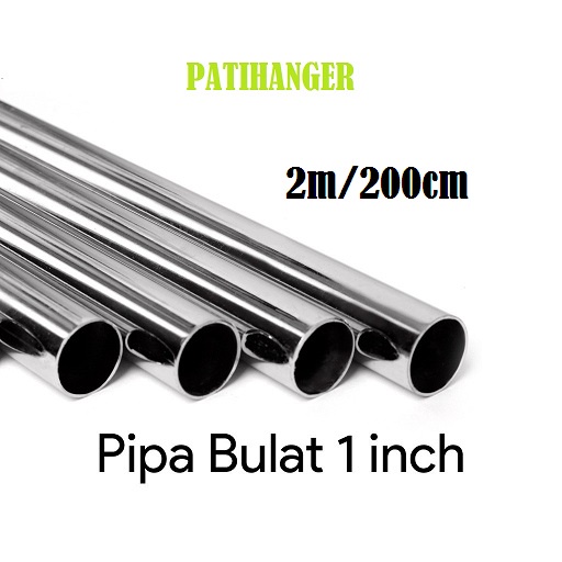 Jual PIPA BULAT 200cm/2m Chrome 1" Inc L Gantungan Baju Display ...