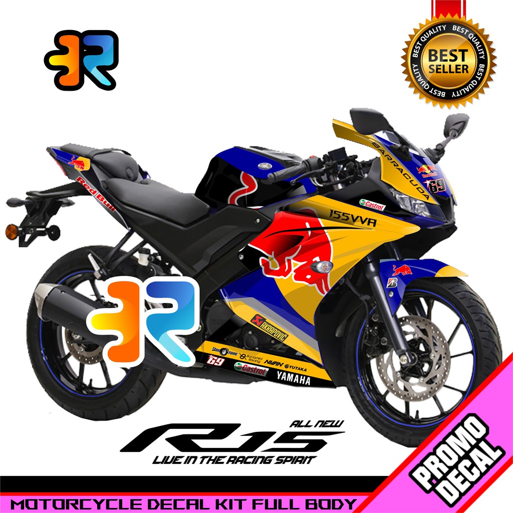 Jual Decal Motor R15 V3 Desain Red Bull Sticker Decal Full Body ...