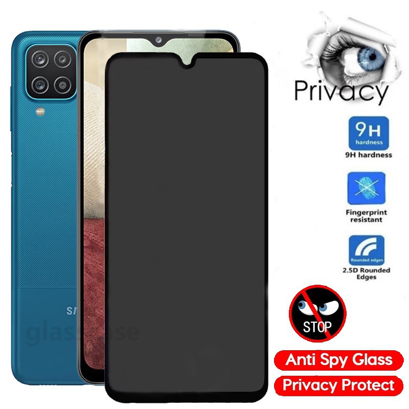 Tempered Glass Anti Spy samsung A12 A52 A72 A32 A02 A02S GORES FULL SCREEN  COVER LAYAR