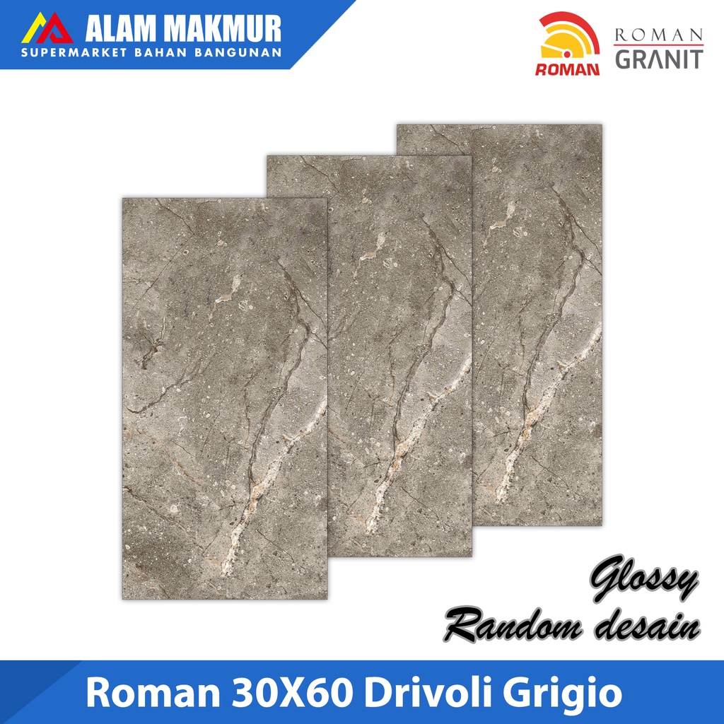 Jual Keramik Roman Drivoli Grigio 30x60 Shopee Indonesia