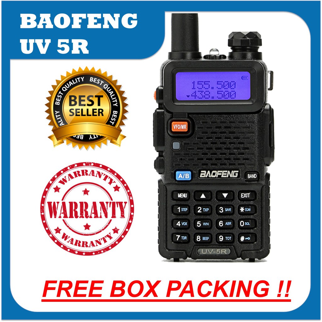 Jual HT Baofeng UV5R Radio Komunikasi UV 5R 5 Watt Dual Band Garansi 1  tahun Handy Talky R W Bopeng