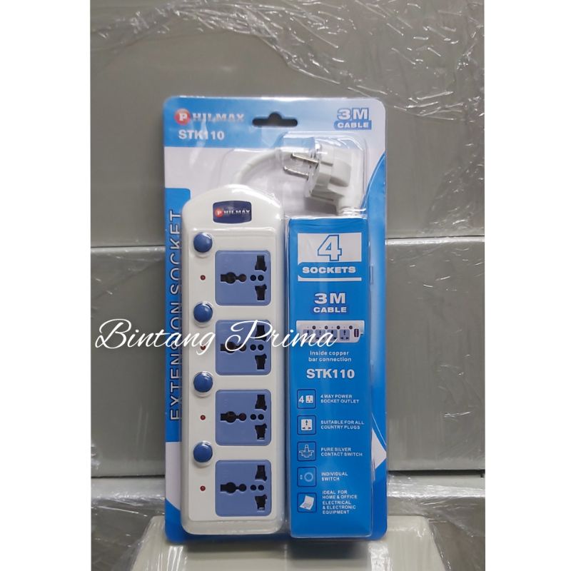 Jual Stop Kontak On Off 4 Lubang Kabel 3M 3 M 3Meter 3 Meter Kualitas ...