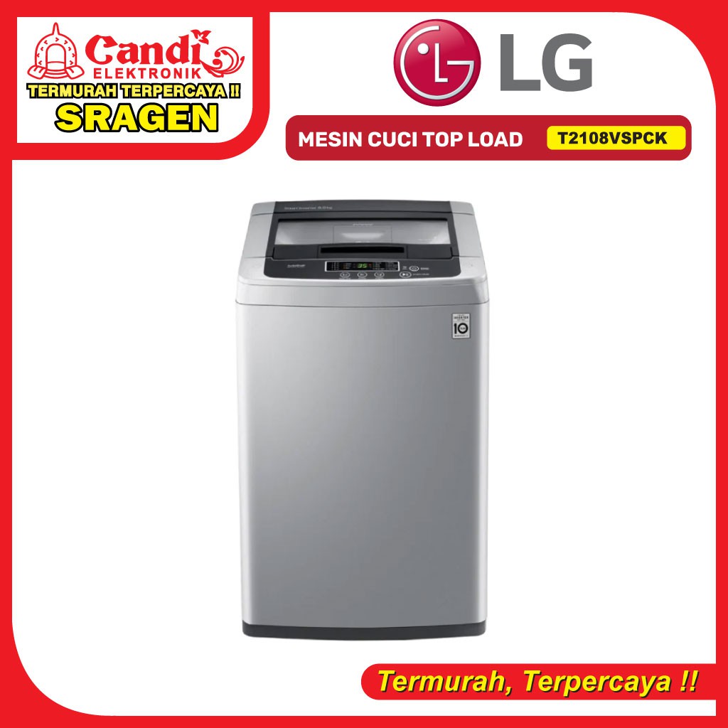 Jual LG Mesin Cuci 1 Tabung Top Load 8kg Inverter - T2108VSPCK | Shopee ...