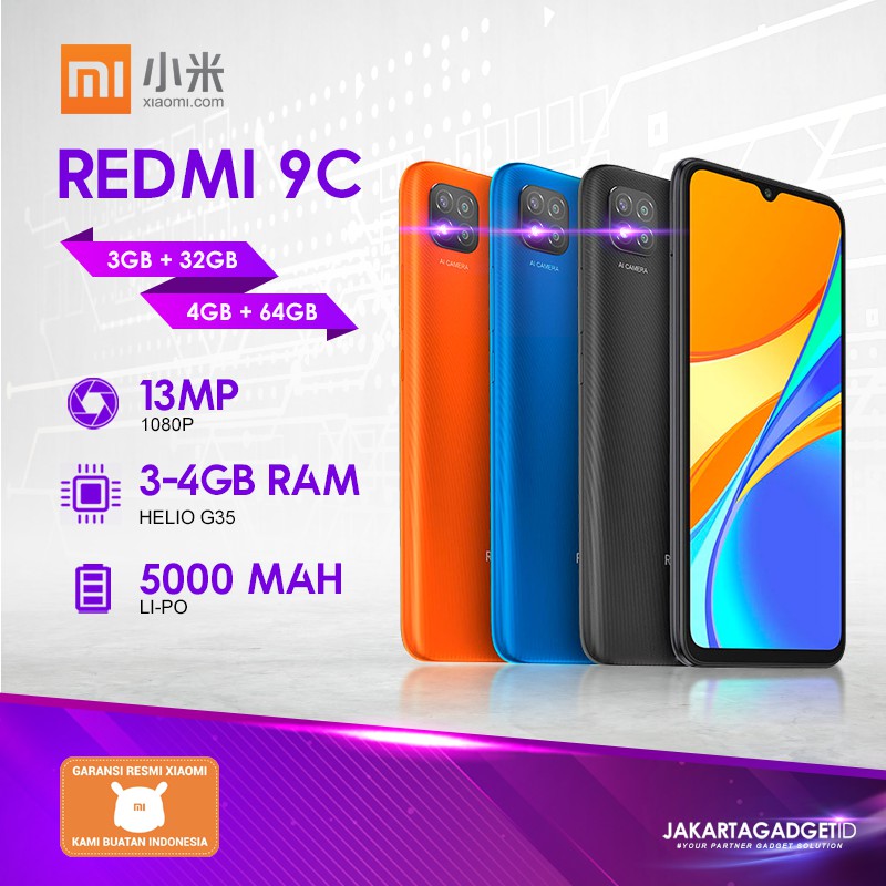 Jual Redmi 9C 3GB+32GB / 4GB+64GB Garansi Resmi Xiaomi 1 Tahun | Shopee ...