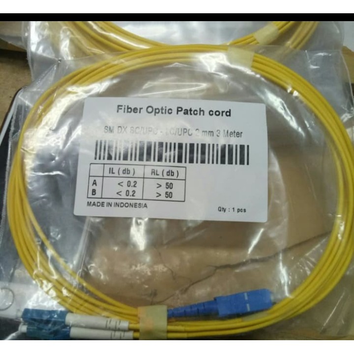 Jual Kabel patchcore optik Sc Lc Single Mode Duplex 3m | Shopee Indonesia