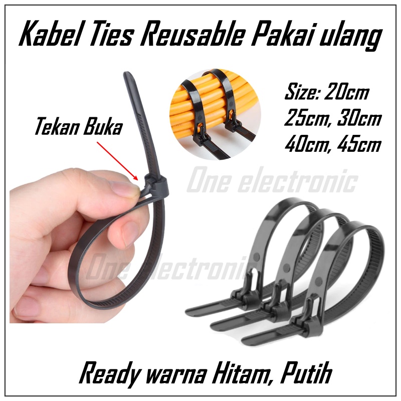Jual Kabel Ties Reusable Releasable Bisa Pakai Ulang Cable Tie Buka