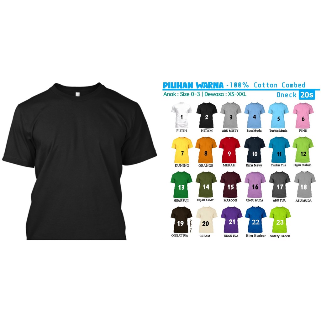 Jual Baju Tshirt Kaos Polos Oblong Hitam S Shopee Indonesia