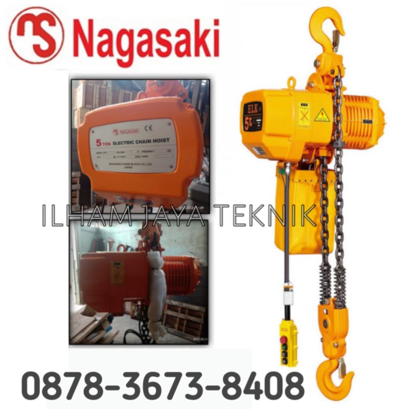 Jual Electric Chain Hoist 5 Ton x 12 Meter NAGASAKI JAPAN Elektrik Hoist 5T Shopee Indonesia