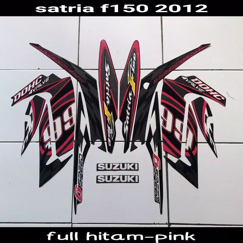 Jual striping sticker lis body suzuki satria f fu barong 150 2012 hitam