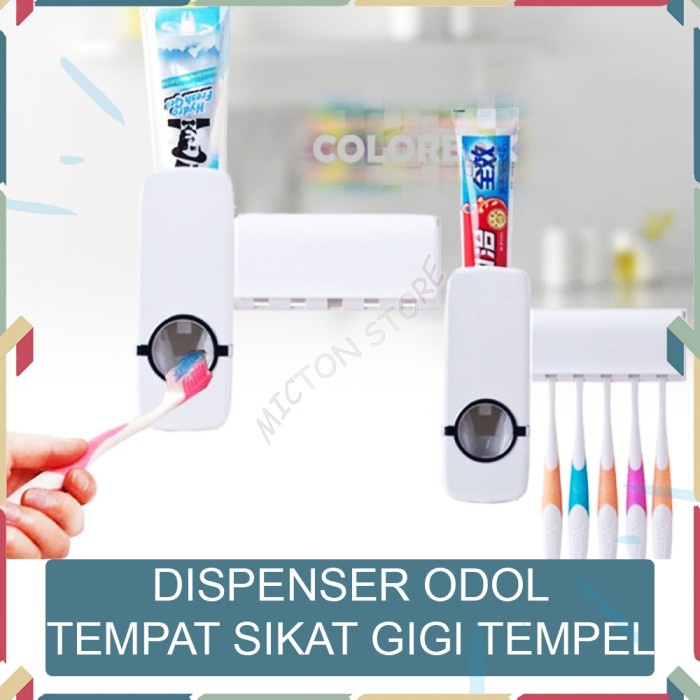Jual MICTON Dispenser Odol Tempat Sikat Gigi Rak Kamar Mandi Toothpaste ...