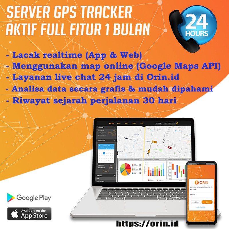 Jual Server GPS Tracker ORIN PRO 1 Bulan (Fitur Lengkap) | Shopee Indonesia