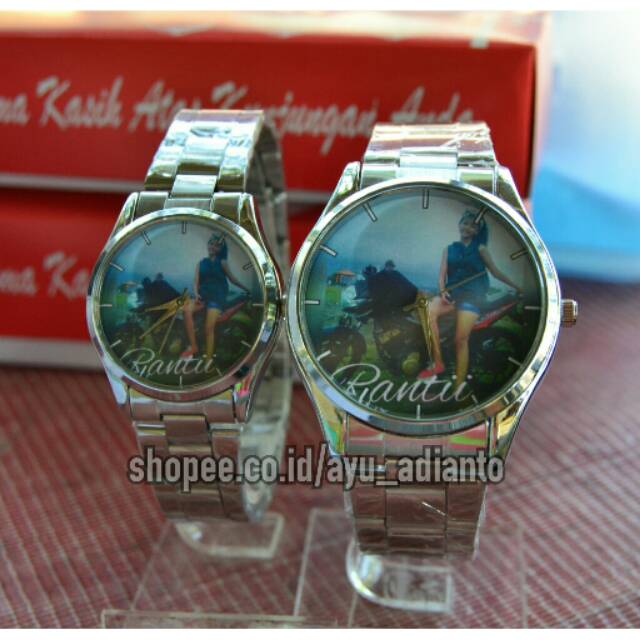 Jual Harga 2pc Jam Tangan Couple Nama Foto Gambar Pasangan Custom