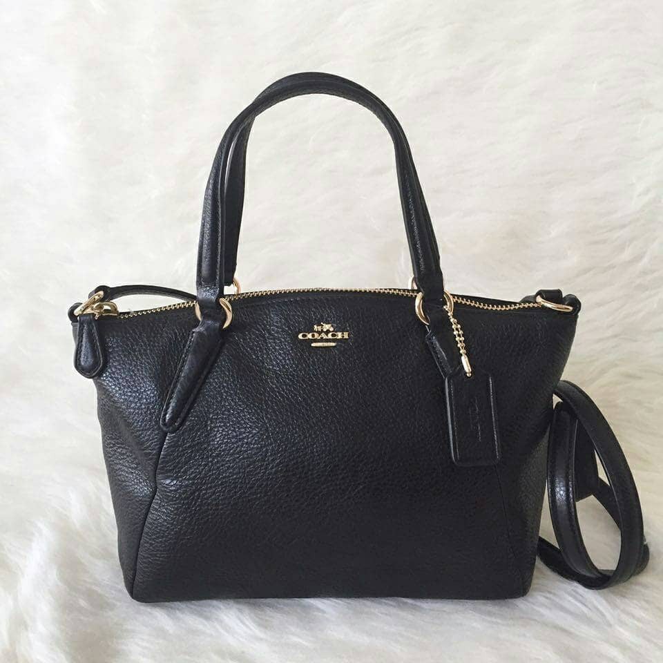 Jual Coach Mini Kelsey Black Leather. Bags_Branded / Tas Coach Original