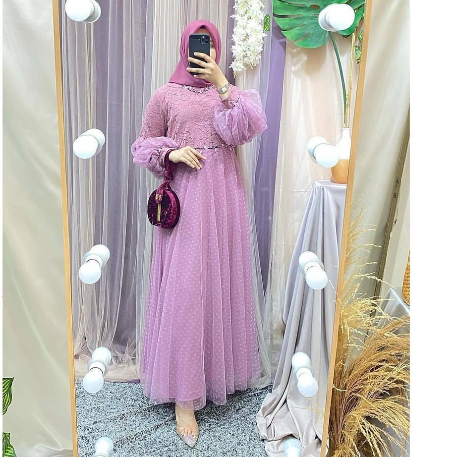 Jual Hot Sell.. INAH DRESS BRUKAT TILE/DRESS GAMIS BRUKAT PREMIUM LADY ...