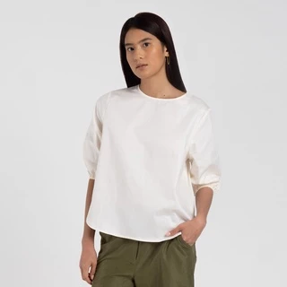 M231 Kemeja Wanita Baloon Top Pendek Broken White 2452A