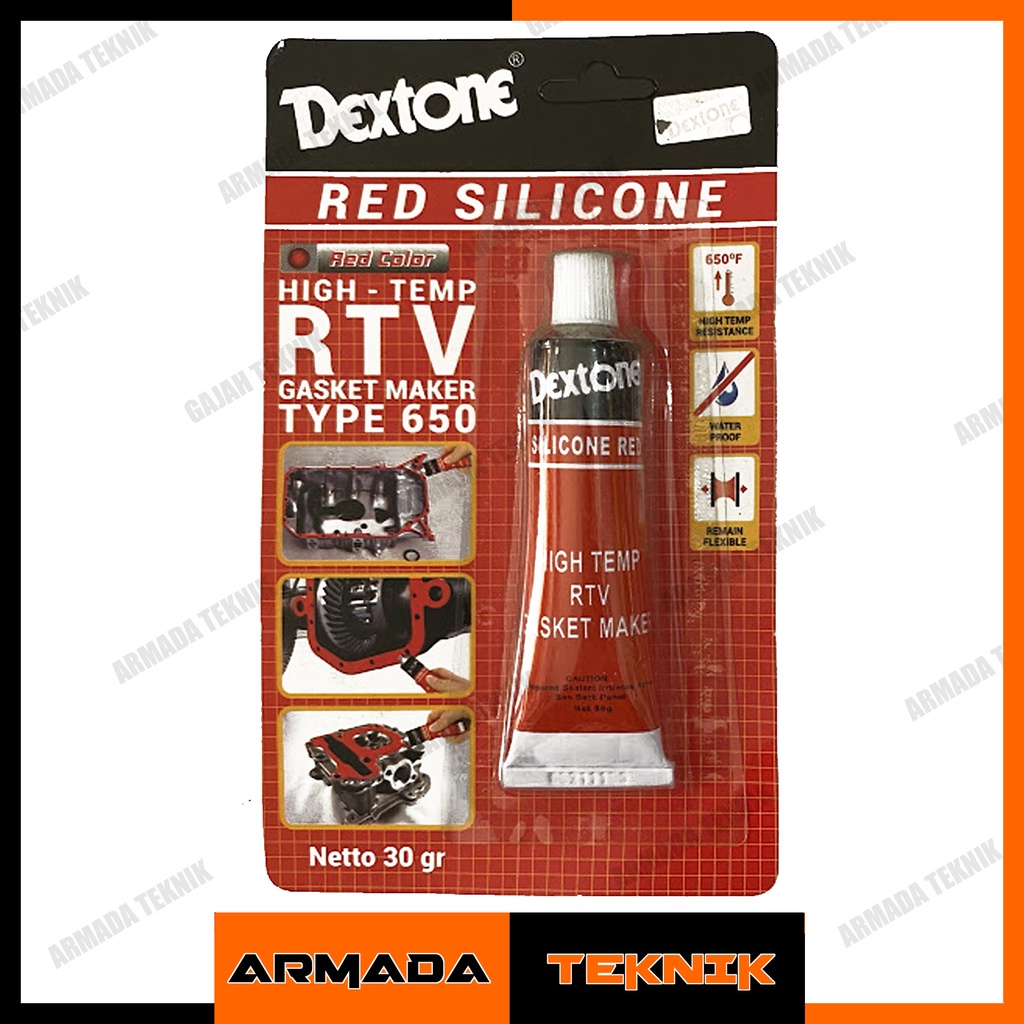 Jual Lem Dextone Silicon Red RTV Tahan Panas 30 70 gram | Shopee Indonesia
