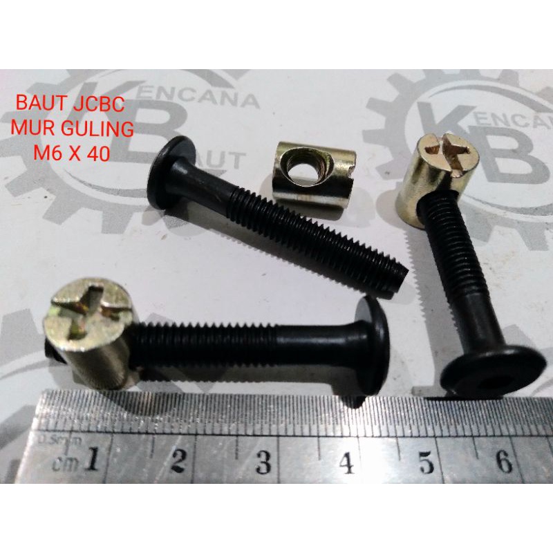 Jual BAUT JCBC M6 X 40 + MUR GULING / PALU / BAUT DIPAN / FURNITURE ...