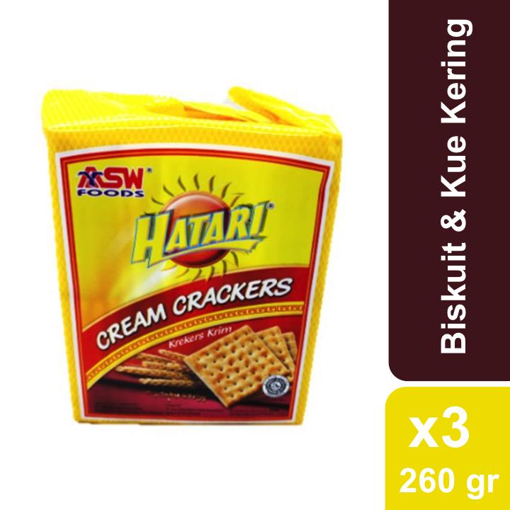 Jual ASW Foods Hatari Cream Crackers 3 x 260gr | Shopee Indonesia