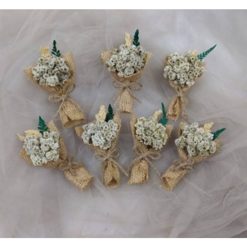 Jual FLOWER BOUQUET BUKET BUNGA MINI HAMPERS KAIN GONI RUSTIK