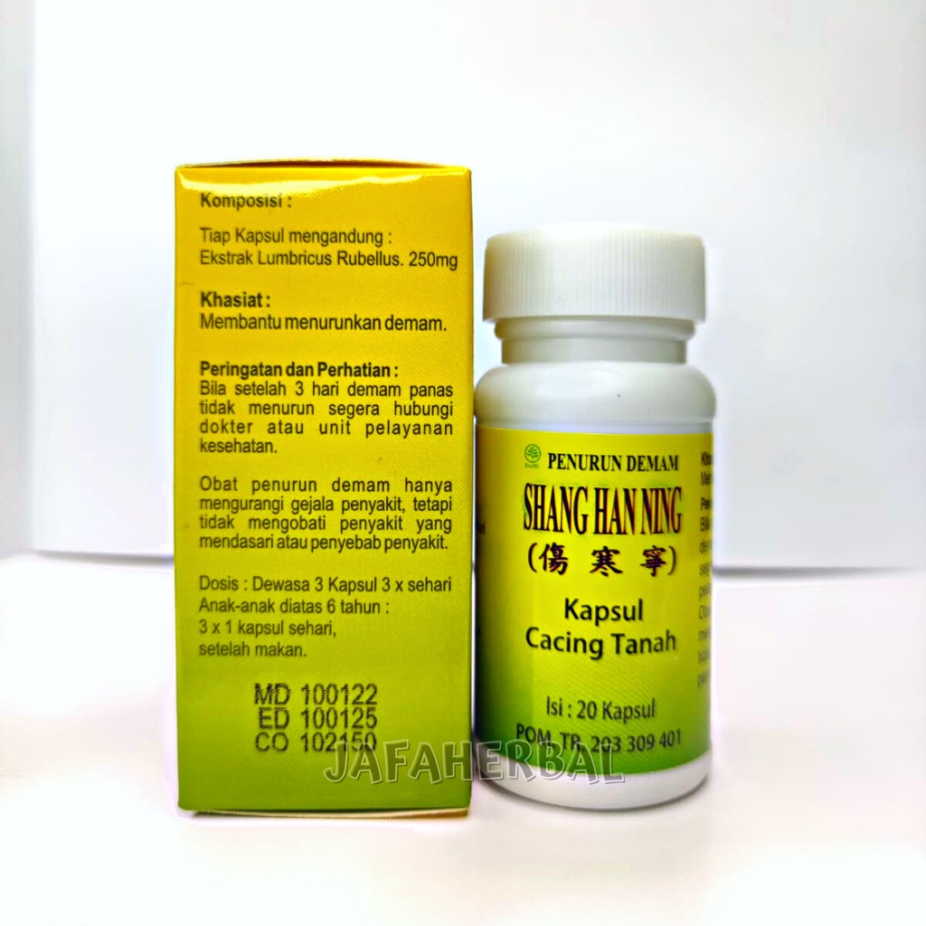Jual Shang Han Ning (Kapsul Ekstrak Cacing Tanah) OBAT TIPES , Demam ...