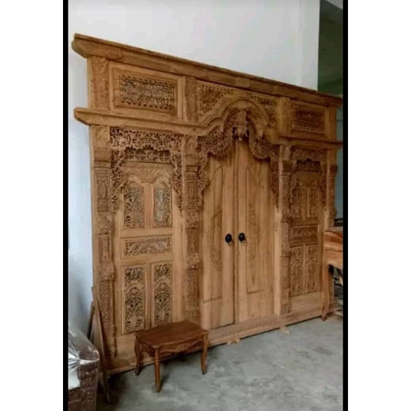 Jual gebyok pengantin gapura sketsel jendela kusen pintu jati kuno sofa
