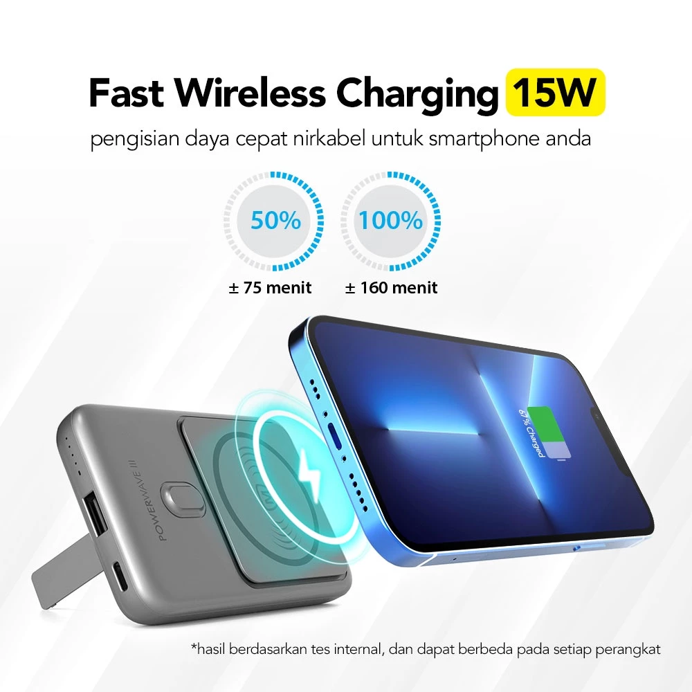 MICROPACK- 100% ORIGINAL POWERBANK MAGNETIC WIRELESS 10.000mAh Powerwave lll QC 3.0 & PD 3.0 - ( WPB-1015 M)
