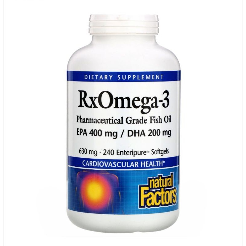 Jual Fish Oil RX Omega 3 Natural Factors EPA 400mg/ DHA 200mg 240 ...