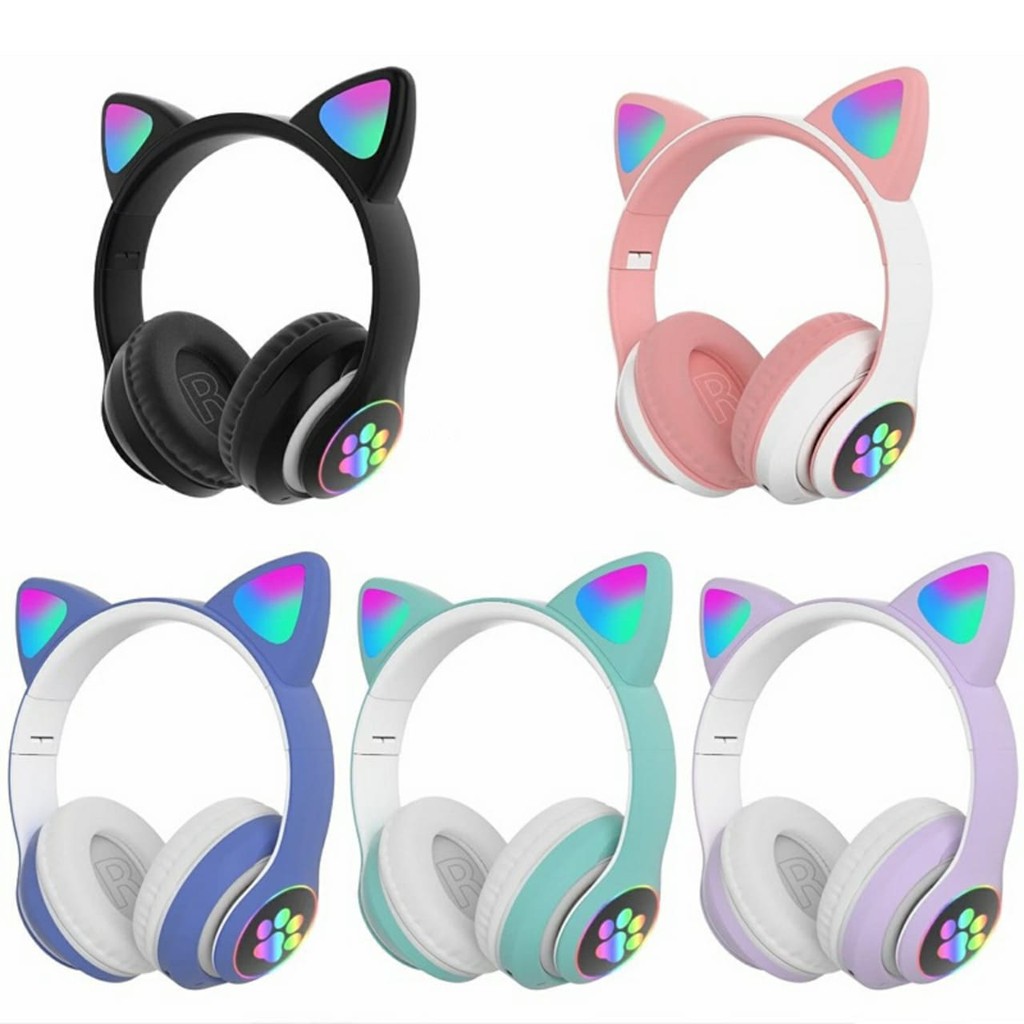 Jual Headset Bluetooth Wireless LED Bass Telinga Kucing Stereo With Mic--  di Seller Smart3C - Panunggangan Utara, Kota Tangerang